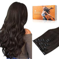 DOORES Clip in Hair Extensions Dark Brown 120g 7pcs 20 Inch Remy Human Hair Extensions Clip in Real Hair Extensions Natural Hair Straight Thick