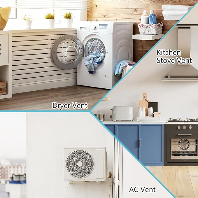 4 Inch Dryer Vent Cover Outside, HG Power Metal Exterior Vent Cover with Removable Screen & Cushioned Non-Return Flap, Air Wall Vent for House, Range Hood, AC, Opening Diameter: 3.81" White