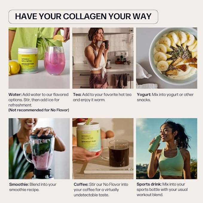 Sparkle Wellness VERISOL Bioactive Hydrolyzed Collagen Peptides | Collagen Powder Supplement with Vitamin C for Skin, Hair & Nail Health | Skin Boost (Tropical) [30-Serves]