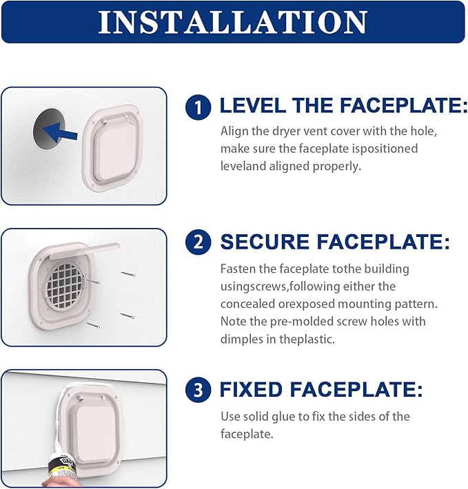 Dryer Vent Cover Outside 4 inch, Magnetic Door Design, Durable Airflow Vent with Lint Trap Screen, Thickened Material, 7 inch x 7 inch Size, Beige