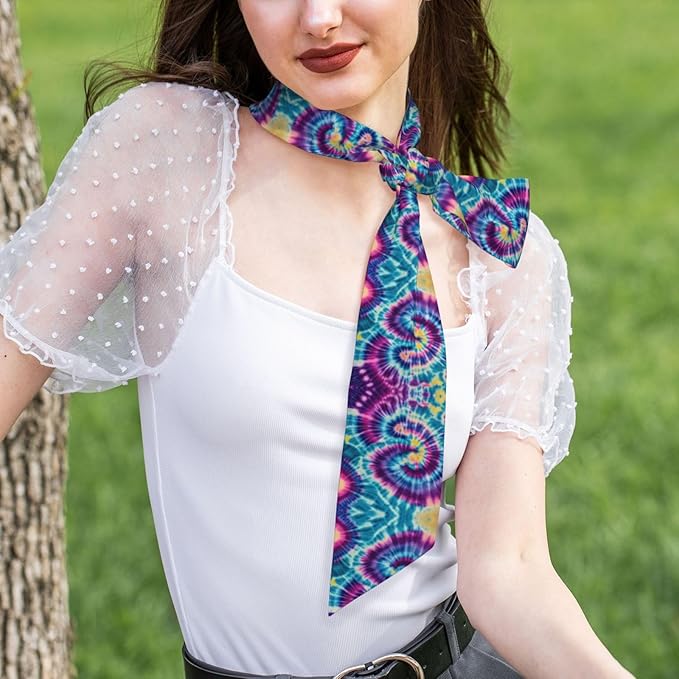 Headbands Tie Dye Art Head Hairband for Women Girls Lady, Lovely Neck Scarves Sports Fitness Shower Sweat Band Headbands Adjustable Make Up Wrap Neck Decor