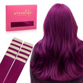 Wennalife Tape in Hair Extensions Human Hair Violet Tape in Extensions, 10pcs 30g 22 inch Remy Invisible Tape Ins Straight Colored Soft Real Human Hair Tape in Extensions Refill Set Extensions