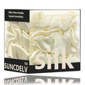 Suncdelv Silk,100% Silk Scrunchies for Hair,22 Momme Hair Ties for Anti-Crease & Breakage,Natural Women Hair Accessories，Fashion Hairbands 3PCS（White)