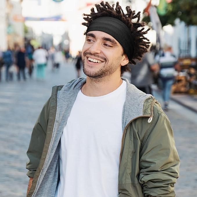 SATINIOR 6 Pcs Spandex Dreadlock Cap Tube Unisex Headbands for Long Hair, Elastic Wraps with Head Bands for Dreadlocks Accessories, 6 Vibrant Colors