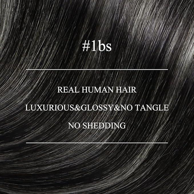 YoungSee Nano Ring Hair Extensions Black Ombre Nano Hair Extensions Human Hair Ombre Black to Silver Nanobead Extension Silver Nano-Loop Remy Hair 1g/s 50g 24in for Everyday Wear