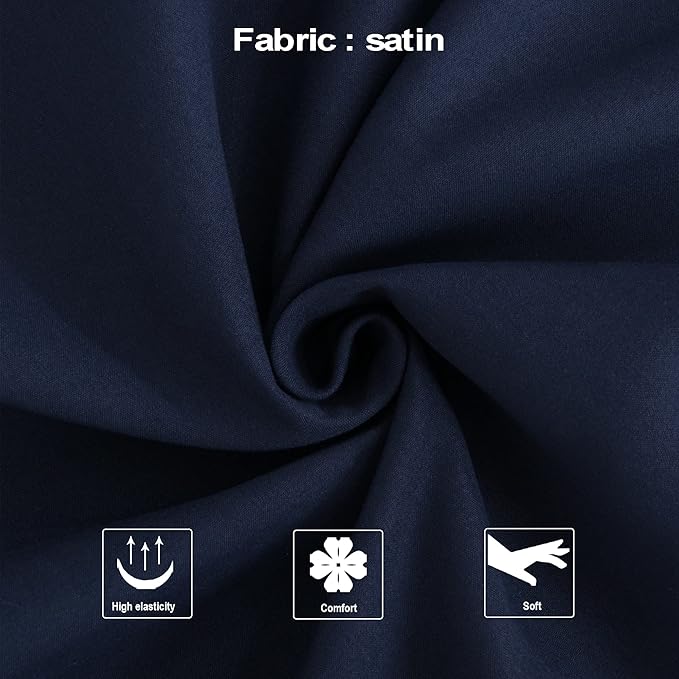 NTBAY Zippered Satin Body Pillow Pillowcase, Silky Slip Cooling Body Pillow Cover, Long Side Hidden Zipper, 20x54 Inches, Navy Blue