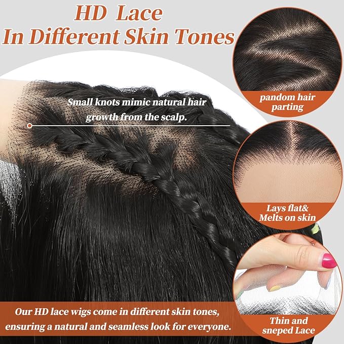 Synthetic Lace Front Wigs Pre Plucked Brown Skunk Stripe Wig 100% Futura Premium 13x4 HD Lace Wigs For Black Women 26 Inch Long Wavy Ready to Wear Beginner Friendly Daily Party Use