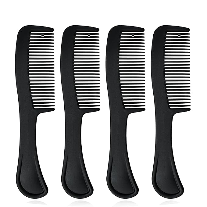 Bulk Hair Combs, Combs Individually Wrapped, Hair Combs in Bulk for Women, Kids, Hotel, Airbnb, Shelter, Homeless, Charity, and Church (Black) (5.9 inches, 30, Count)