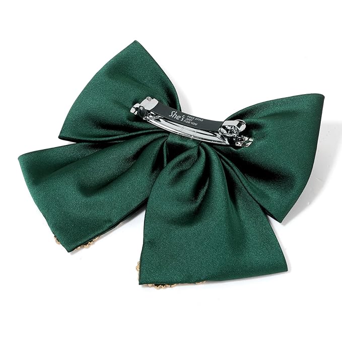 Vintage Palace Style Hair Barrette for women, SHE'S FREE STYLE JUST FOR YOU 14k Gold Plating Bow Hair Clip with Elegant Pearl, Retro Versailles Hair Accessories