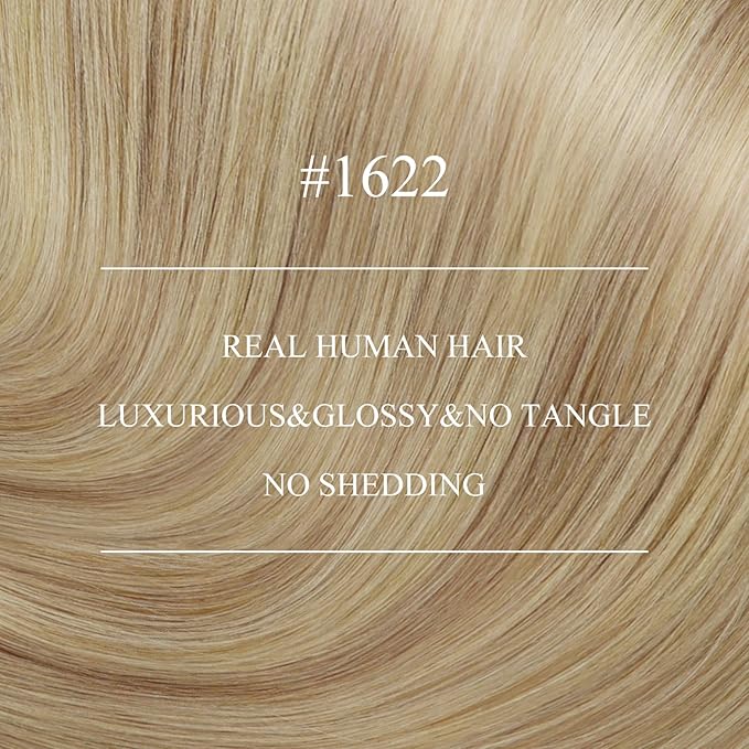 YoungSee 24inch Nano Ring Hair Extensions Human Hair Dark Ash Brown Highlights Golden Blonde Real Human Hair Long Straight Nano Blonde Hair Extension Adding Length Pre Bonded Hair 50g 50s
