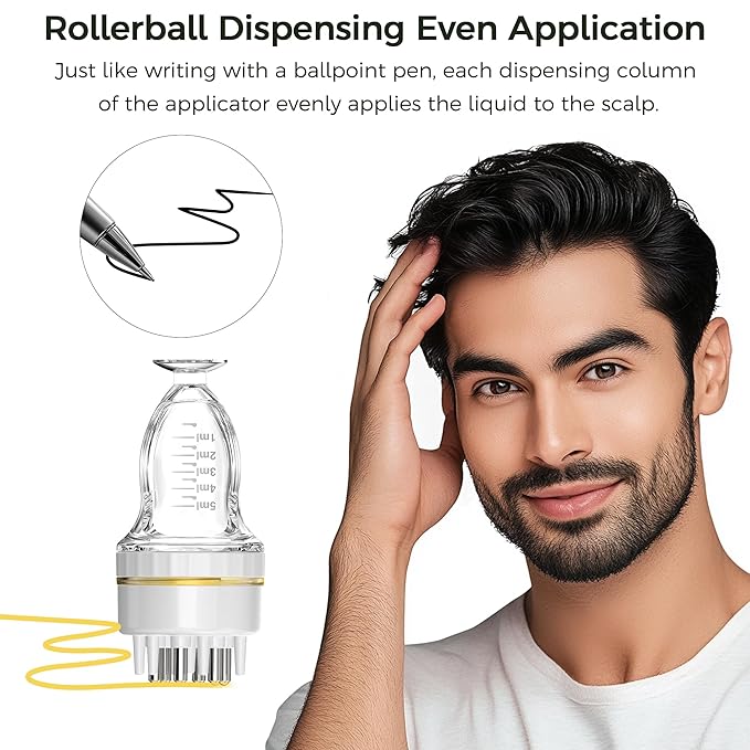 Minoxidil Applicator,Quick One-Minute Application Directly to Scalp,No-Mess Minoxidil Applicator Comb, Minoxidil Applicator Tool, Portable Scalp Applicator Tool Massager Comb Bottle