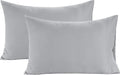 Lane Linen 100% Organic Cotton King Size Pillow Cases Set of 2 (20''x36'') Pillow Cases King Size Certified Organic Cotton Pillowcases King Pillow Cases Set of 2 Light Grey Pillow Cases Silver