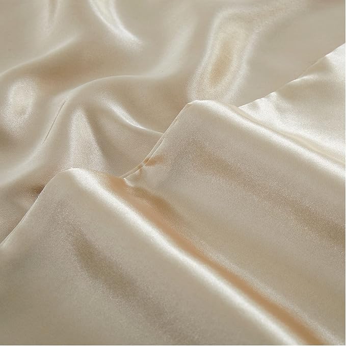 Aormenzy Satin Body Pillow Cover Set of 2, 20x54 Inches Taupe Case for Adults, Silky Soft & Cooling Pillowcase With Envelope Closure