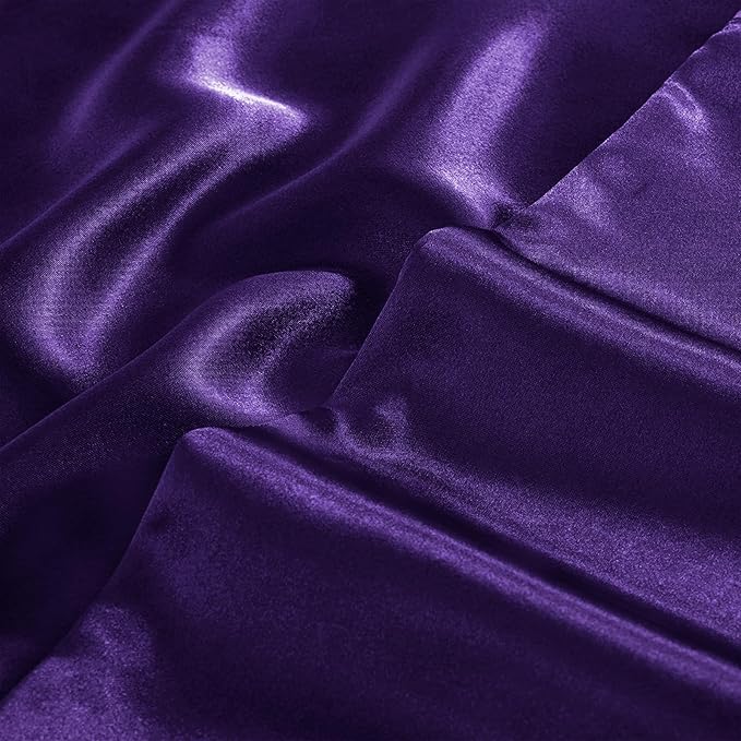 Aormenzy Satin Body Pillow Cover Set of 2, 20x54 Inches Purple Body Pillow Case for Adults, Silky Soft & Cooling Body Pillow Pillowcase with Envelope Closure