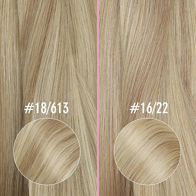 YoungSee 24inch Nano Ring Hair Extensions Human Hair Dark Ash Brown Highlights Golden Blonde Real Human Hair Long Straight Nano Blonde Hair Extension Adding Length Pre Bonded Hair 50g 50s