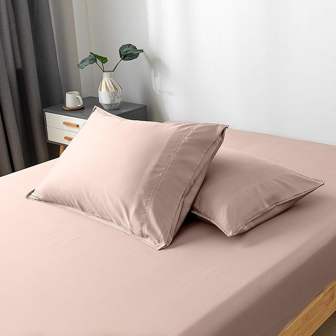Bella Coterie | Luxury Bamboo Viscose King Size Pillowcase Set | 100% Organically Grown | Ultra Soft | Cooling | 2 Pcs [Dusty Rose]
