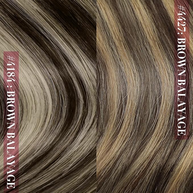 YoungSee Clip in Hair Extensions Human Hair Balayage Brown Human Hair Clip in Extensions Balayage Chocolate Brown Mix Caramel Blonde Full Head Clip ins Real Hair Extension Add Length 120G 20Inch