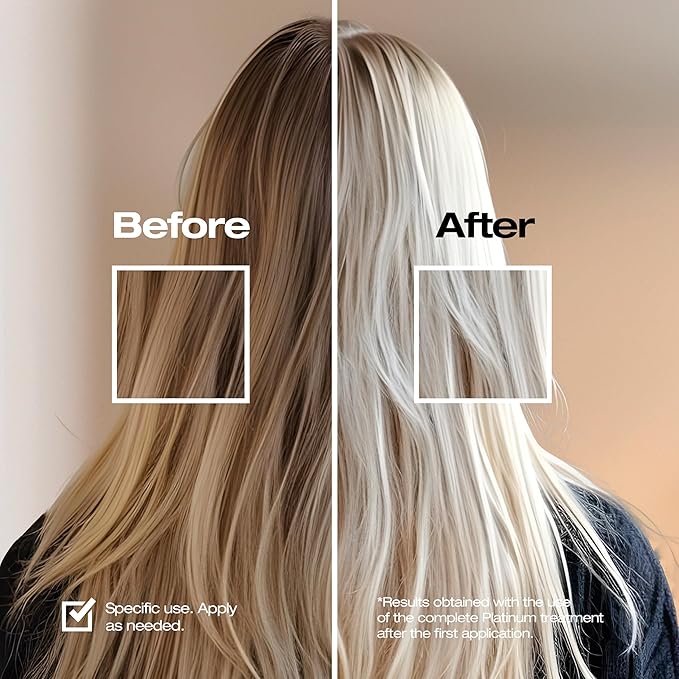 abril et nature - Platinum Professional Shampoo - For Blonde, Bleached, Highlighted, and/or Gray Hair - Violet Toner - Goodbye Yellow Tones - Platinum Appearance - 250 ml