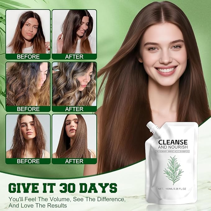 2PCS Rosemary Amino Acid Hair Growth Shampoo for Women and Men, Thinning Hair Loss Natural, Gently Cleanse, Repair & Protect Strands