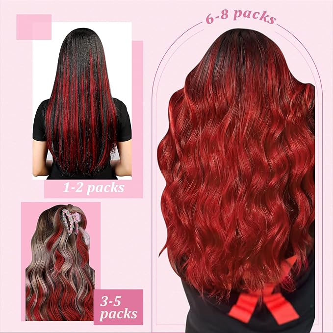 YoungSee Red Hair Extensions I Tips 20 Inch Colored I Tip Extensions Human Hair Red 25s 25g Itip Hair Extension Real Human Hair Colorful Remy Hair Diy Hair-Extension