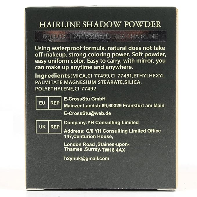 VOLLUCK Root Touch up Powder, Instant Hairline Powder for Thinning Areas and Gray Hair Coverage, Natural and Non-greasy Root Cover up for Women and Men (Black, 0.35 Ounce)