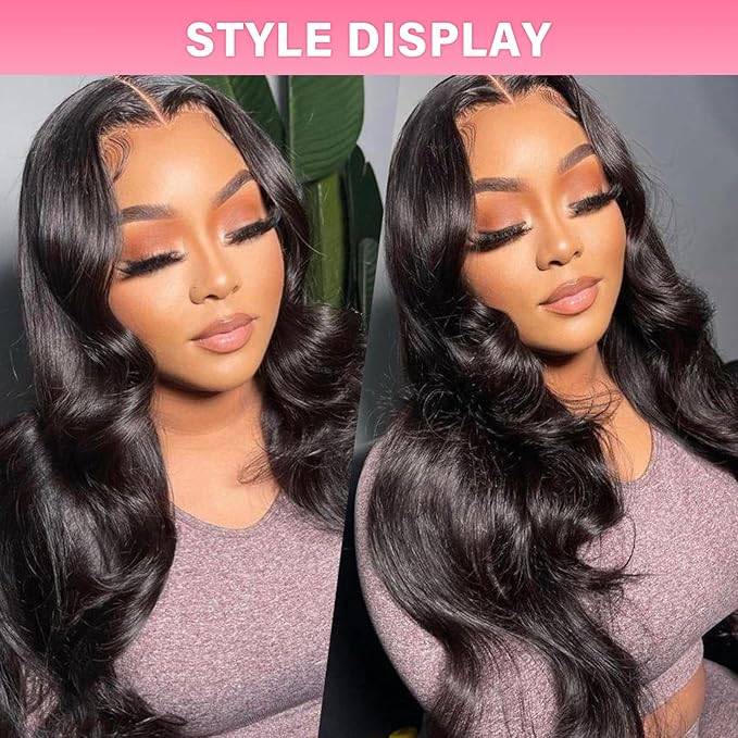 WOWANGEL 13x6 HD Lace Front Wigs Human Hair Body Wave Pre Plucked SKINLIKE 0.1mm Extremely Thin Real HD Lace Front Wigs 180% Density Glueless Human Hair Wigs for Women 22 Inch