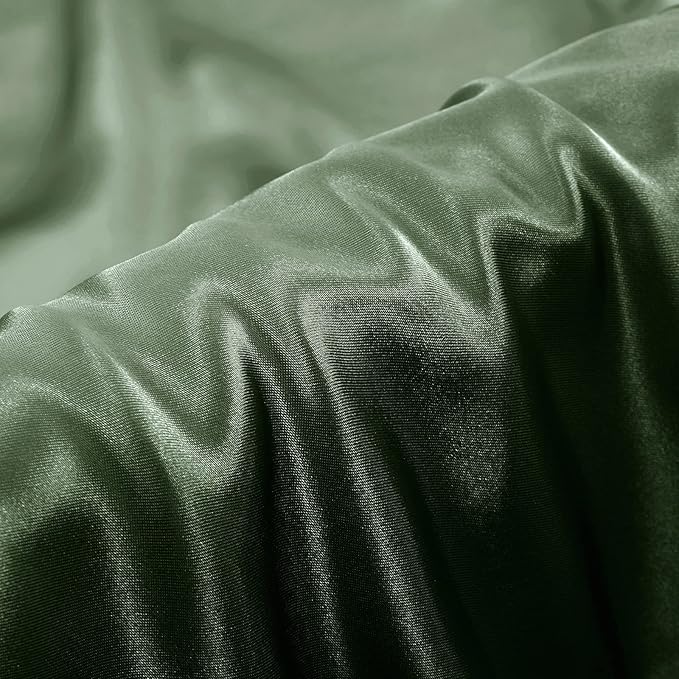 Aormenzy Satin Pillow Cases for Women Queen Size Set of 2, Woodland Green Satin Pillowcase for Hair with Envelope Closure Silky Pillow Covers Wrinkle, Fade Resistant (20x30 Inches)