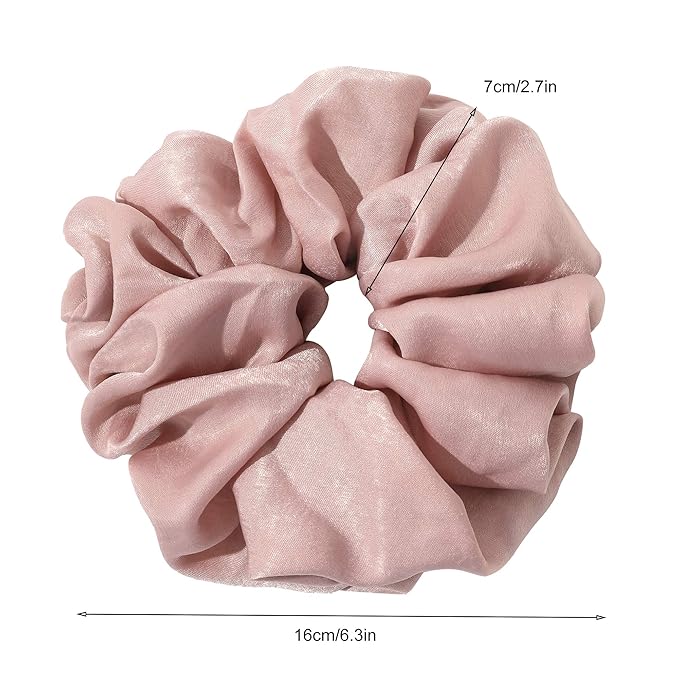 Scrunchies Hair Ties for Women - Big Silk Satin Scrunchie Exra Large Jumbo Gaint Oversized Cute Scrunchy for Curl Thick Hair Ligas Para el Cabello De Mujer Decorations Hair Accessories Gift for Girls