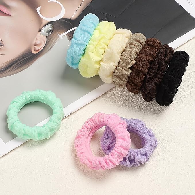WantGor Hair Ties, Women 10PCS Hair Bands No Damage Elastic Scrunchies Seamless Ponytail Holders Hair Accessories Head Bands for Women's Thick Thin Hair (Multicolor)