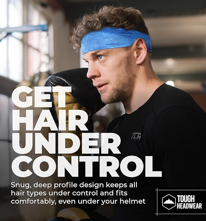 Tough Headwear Tough Outfitters Headband for Men - Mens Headbands - Working Out Sports Performance Head Bands - Athletic Cycling Running Sweat Band, Football Headbands - Sweat Bands Men/Women