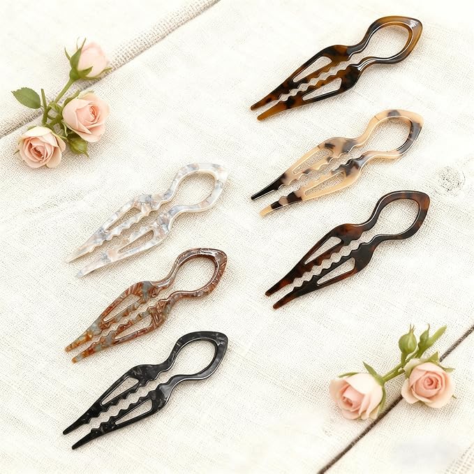 3Pcs Prestige French Hair Pins for Women,Elegant Hair Clips for Thin or Thick Hair,New Hair Accessories - Serrated Anti-Slip Design (Muticolor B)
