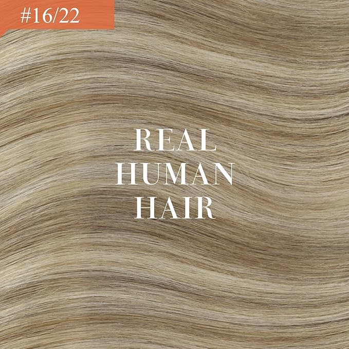 Ve Sunny Hair Extensions Ponytail Real Human Hair Wrap Around Clip in Ponytail Hair Extensions Straight Extensions Human Hair for Women Dark Blonde Highlights Golden Blonde 16inch 80G
