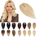 SEGO Human Hair Toppers for Women With Thinning Hair, 7 * 13CM Silk Base 100% Real Human Hair Clip in Top Wiglet Hairpieces /8 Inch No Bangs Ash Blonde&Bleach Blonde