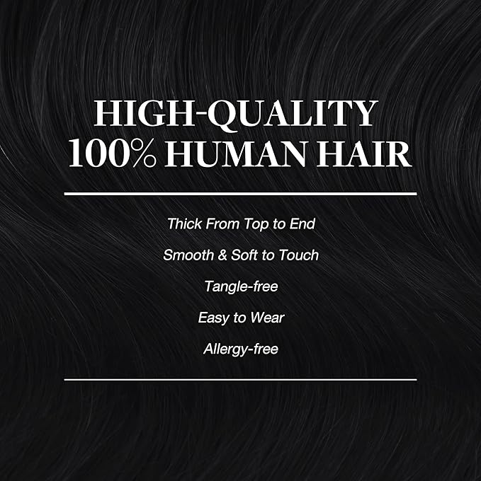 GOO GOO Clip in Hair Extensions Real Human Hair, Remy Human Hair Extensions Clip ins for Women, Natural Human Hair, 24inch 170g 7Pcs, #1 Jet Black