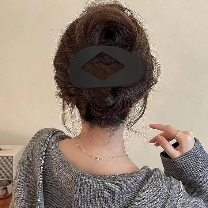 Matte Duckbill Claw Clips for Women, Strong Hold Flat Hair Clips for Thick Hair, Simple Elegant Resin Hair Clamps, Non-Slip Solid Color Hair Accessories for Work & Daily Use (B)
