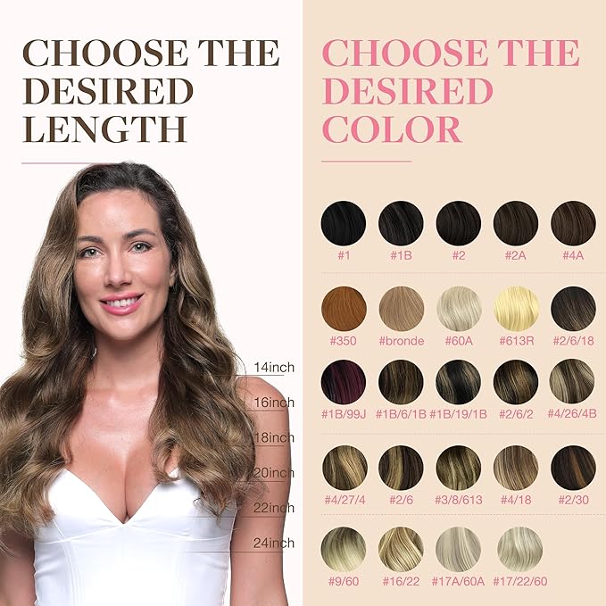GOO GOO Tape in Hair Extensions Human Hair, 4/26/4 Balayage Chocolate Brown to Honey Blonde, 22inch 50g 20pcs, Skin Weft Seamless Invisible, Silky Straight with Thick Ends, Remy Human Hair