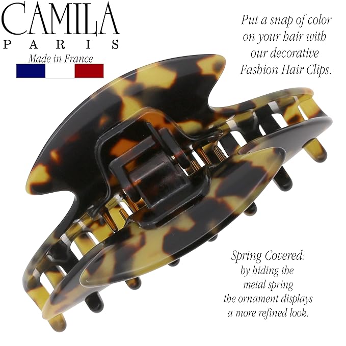 Camila Paris CP2465 French Hair Clip for Women Thick Hair for Long Curly Wavy Hair, Handmade Tokyo, Girls Hair Claw Clips, Durable Styling Big Claw Clip for Thick Hair, Strong Hold Grip Made in France