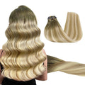 GOO GOO Clip in Hair Extensions Real Human Hair, Remy Human Hair Extensions Clip ins for Women, Natural Human Hair, 18inch 130g 7Pcs, 5A/90/16F Bahamian Balayage