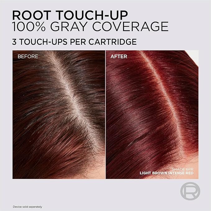 L'Oreal Paris Colorsonic Permanent Hair Dye Cartridge, Hair Color for Root Touch Up, Gray Coverage or All Over Color in just 5 Minutes, 5RR Medium Intense Red Brown (Coloring Device Sold Separately)