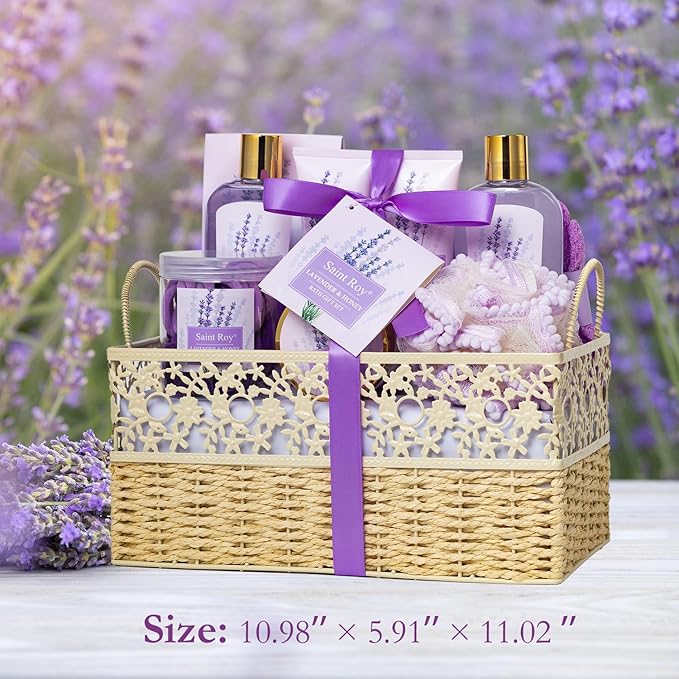 Christmas Gift Basket Set for Women - 13-Piece Bath & Body Gift Set, Spa Gift Basket, Bath Collection | Birthday Gift, Mothers Day Gifts for Mom, Perfect Present for Her & Mom All Occasions