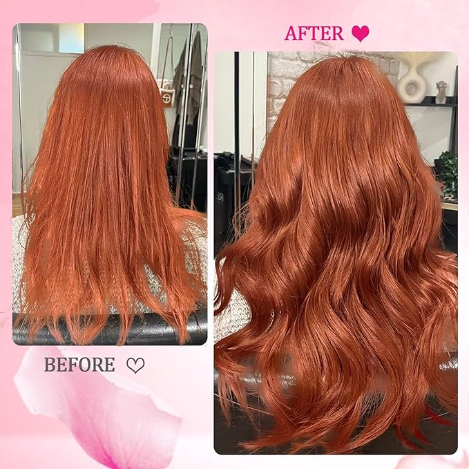 Hair Extensions Real Human Hair Copper Hair Extensions Clip Ins 110g 16inch 8pcs Colorful Soft Silky Clip in Extensions Natural & Soft Long Hair Clip Ins for Women, Can Be Styled Real Human Hair
