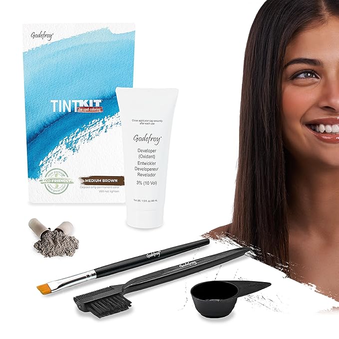 Godefroy Hair Color Tint Kit for 100% Gray Coverage, Medium Brown, 20 Applications, Long-Lasting Root Touch-Up for Men & Women, Pre-Measured Capsules, No Waste, DIY Salon-Quality Results at Home
