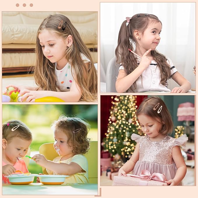 obeoby 30 Pcs 5 Colors Metal Snap Hair Clips, 2 Inch Hair Barrettes Hair Accessories for Women Girls
