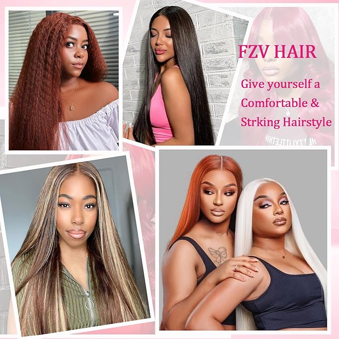 Kinky Straight Human Hair Clip Ins 120g 8pcs 22inch,Soft & Natural Straight Double Weft for Women #P427 Chocolate Brown to Honey Blonde Hair Extensions Real Human Hair Clip Ins