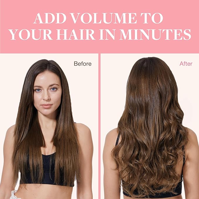 GOO GOO Clip in Hair Extensions Real Human Hair, Remy Human Hair Extensions Clip ins for Women, Natural Human Hair, 18inch 120g 7Pcs, 4A Chocolate Brown