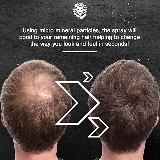 Mane Hair Thickening Spray & Root Touch Up, Seal & Control Combo Pack, Instantly Thicker Hair for Men & Women, Fill in Hairlines and Hide Thinning and Fine Patches - Black, 12 Colors (6.76 oz)