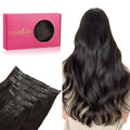 WENNALIFE Seamless Clip In Hair Extensions, 18 Inch 130g 7pcs Dark Brown Hair Extensions Clip in Human Hair Invisible PU Skin Weft Natural Remy Human Hair Extensions