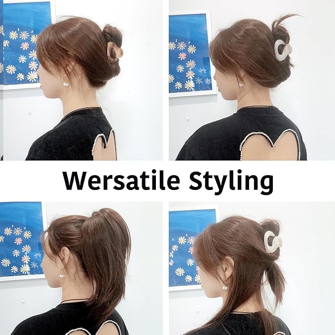 2PS Marble Pattern Hair Clips for Women - Non-Slip Grip Metal Claw Clip, Geometric Design Hair Accessories for Thin/Thick Hair, Cute Hair Styling Barrettes, 2.36 Inch