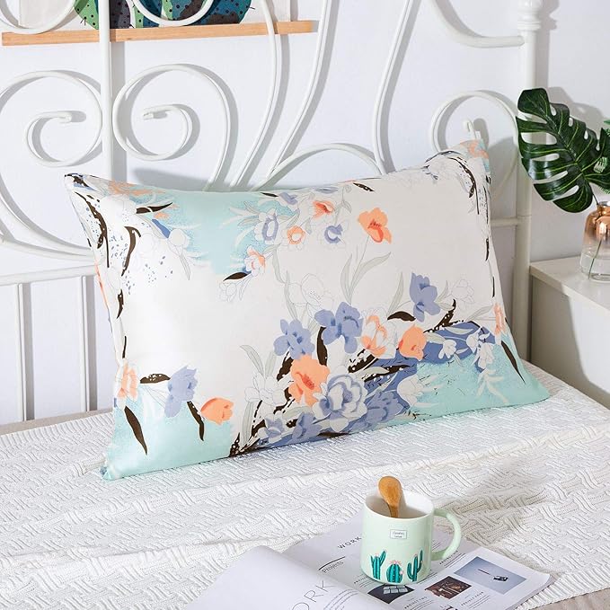 SLPBABY Silk Pillowcase for Hair and Skin with Hidden Zipper Print (Queen, Pattern11)