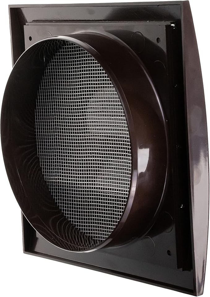 Repa Market 6 Inch Brown Dryer Vent Hood/Duct Cover for Walls or Ducting/ABS Plastic Grille with Flaps & Insect Screen/Exhaust and Dryer Vent Covers for Indoor & Outdoor Use